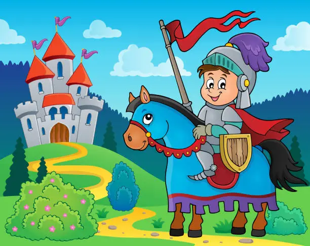 Vector illustration of Knight on horse theme image 2