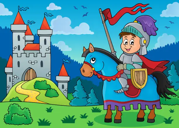 Vector illustration of Knight on horse theme image 3