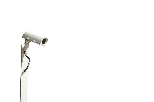 istock Old out door CCTV camera isolated on white background, 497275588