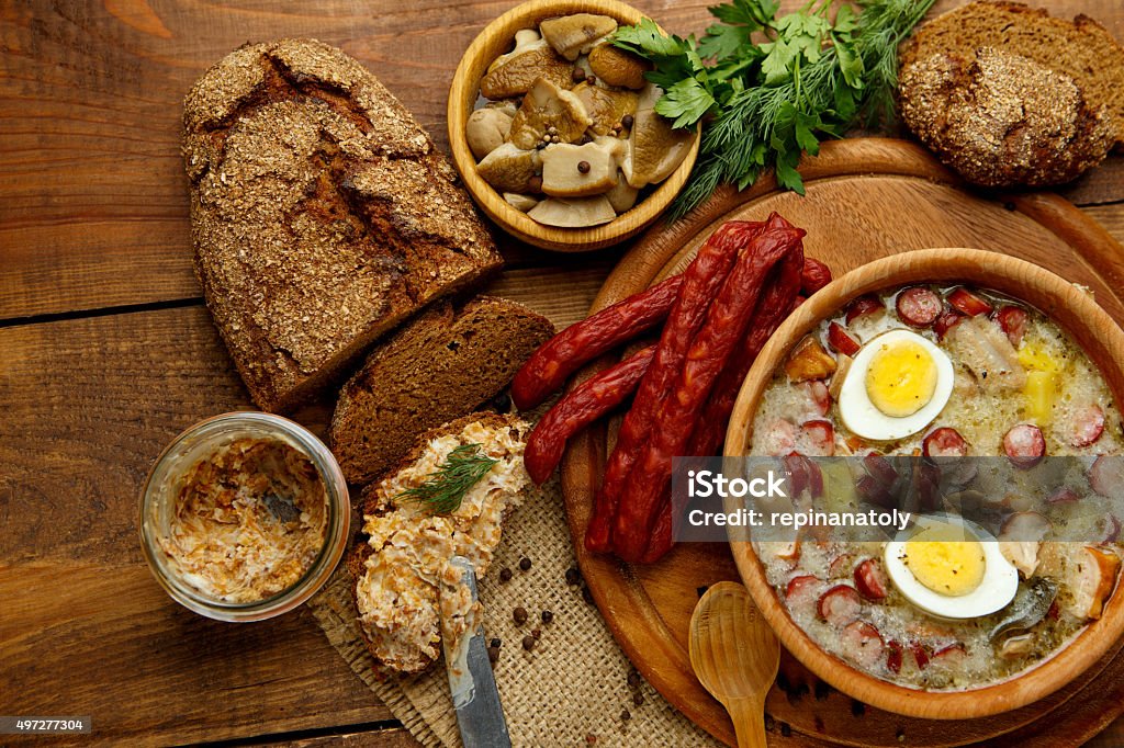 Tradicional sopa de Páscoa Zurek esmalte - Foto de stock de Comida royalty-free