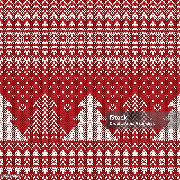 Christmas Sweater Design Seamless Knitted Pattern Stock Illustration - Download Image Now - 2015, Abstract, Art And Craft