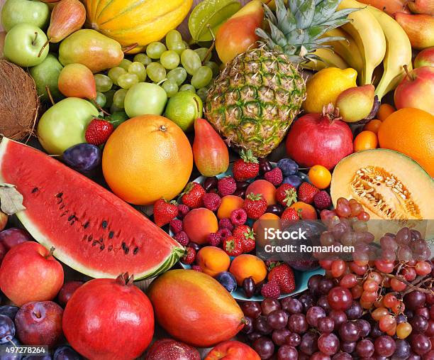 Healthy Natural Fruit Background Stock Photo - Download Image Now - 2015, Abundance, Antioxidant