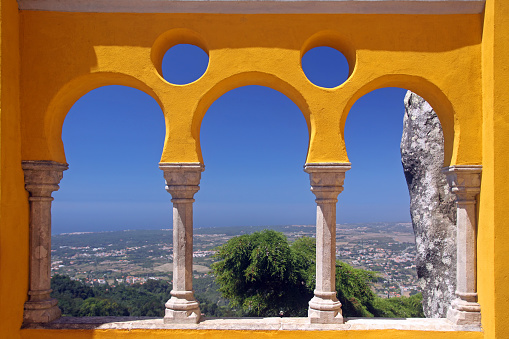 View from the Pena National palace in Sintra, Portugal.