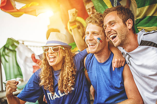 istock International supporters at stadium 497279847