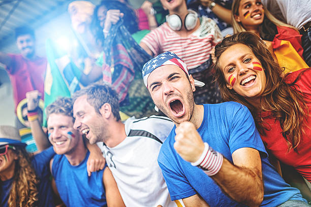 istock International supporters at stadium 497279863