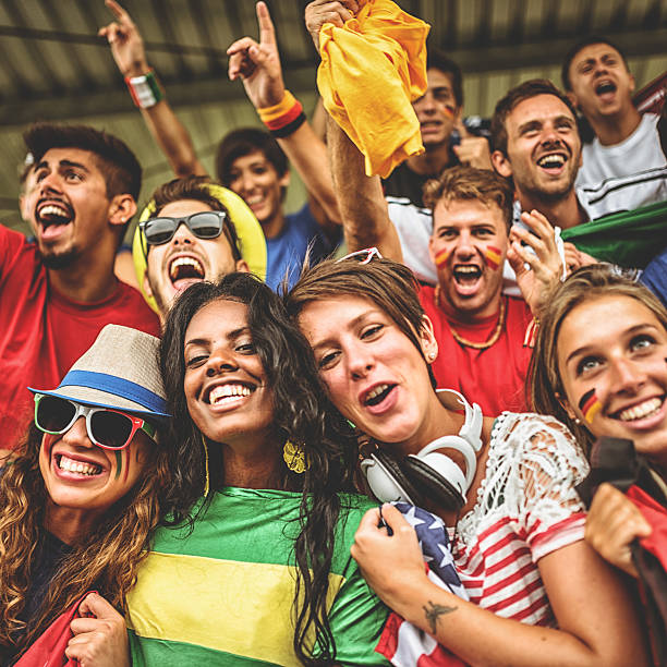 istock International supporters at stadium 497279869