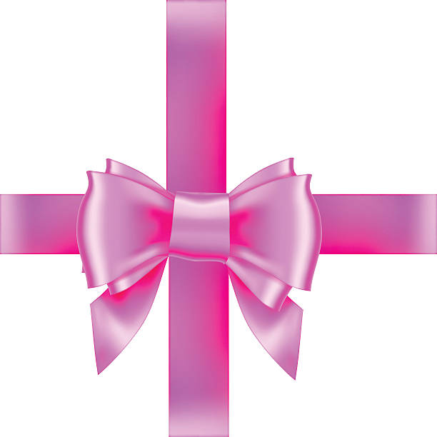 ilustraciones, imágenes clip art, dibujos animados e iconos de stock de arco de regalo de cinta, vector - birthday present christmas pink white background