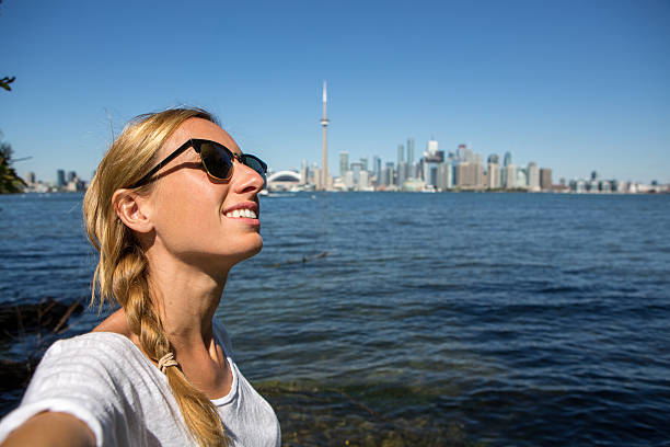 istock Tourist in Toronto taking personal perspective selfie portrait 497280266