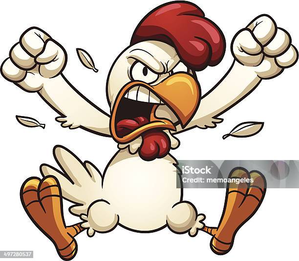 Злая Курица — стоковая векторная графика и другие изображения на тему Гнев - Гнев, Домашние куры, Недовольный