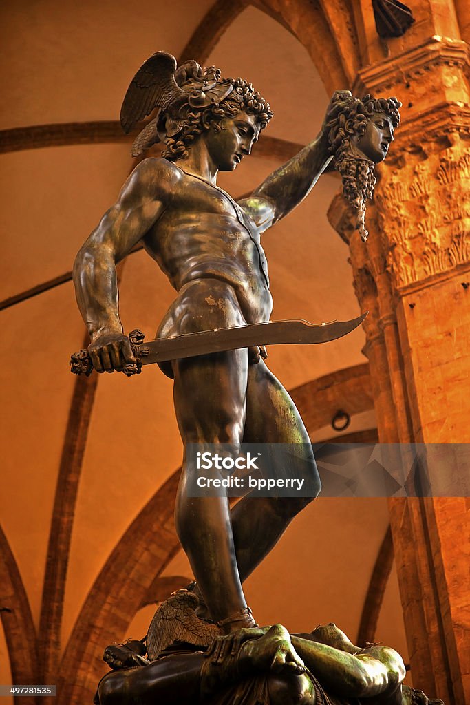 Cellini Perseus Statue Palazzo Vecchio, Florenz, Italien - Lizenzfrei Benvenuto Cellini Stock-Foto