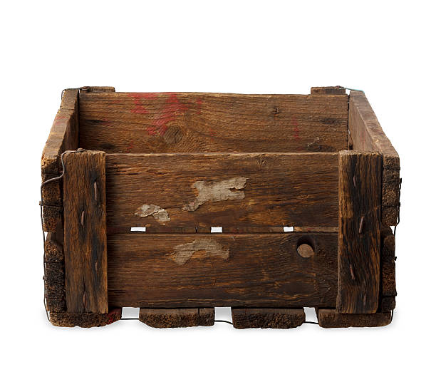 istock Vintage empty wooden crate isolated 497283516