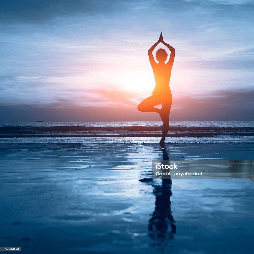 Blue Yoga Background Stock Photo - Download Image Now - Yoga, Balance,  Beach - iStock