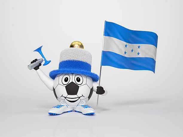 Soccer character fan supporting Honduras stock photo
