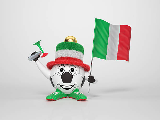 Soccer character fan supporting Italy stock photo