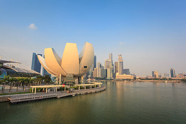Singapore city skyline at Marina Bay in the morning