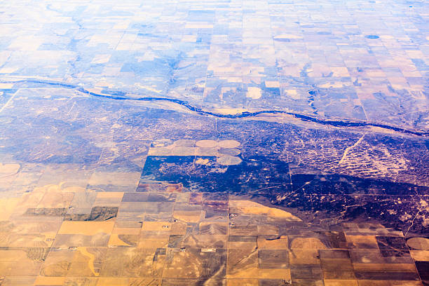 istock Round fields in Texas. Aerial photo. 497285785