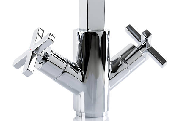 istock The kitchen water crane is isolated on a white background 497286146