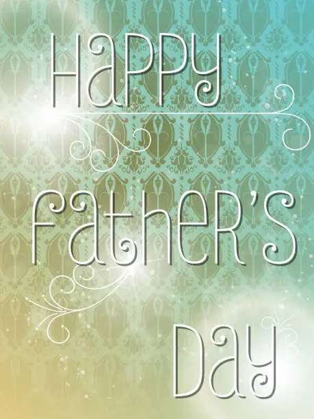 Vector illustration of Happy Fathers Day Colorful Background Card