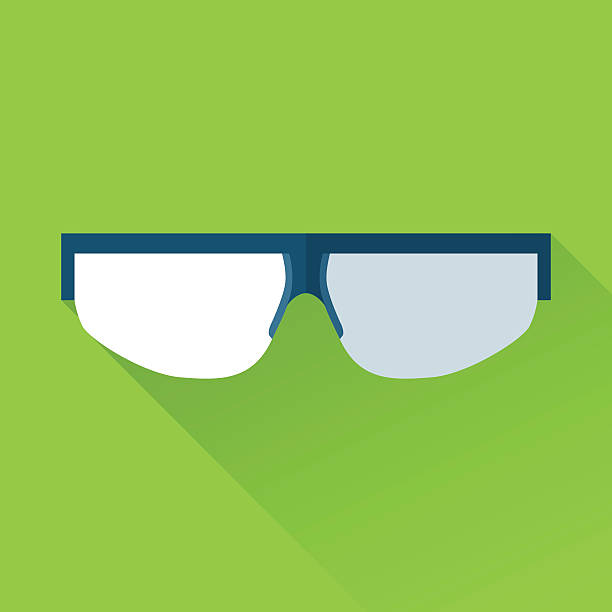 Safety goggles flat color icon Safety goggles flat color icon isolated on a green. protective eyewear stock illustrations