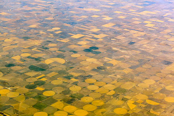 istock Round fields in Texas. Aerial photo. 497297269