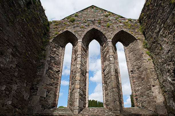 Baltinglass,Ireland - June 19, 2013: View of the Cistercian Abbey at Baltinglass, Co. Wicklow. Ancient Baltinglass Abbey in Co.Wicklow, Ireland seen on June 19, 2013. This historic abbey dates around  12th century when it was occupied by Cistercian monks