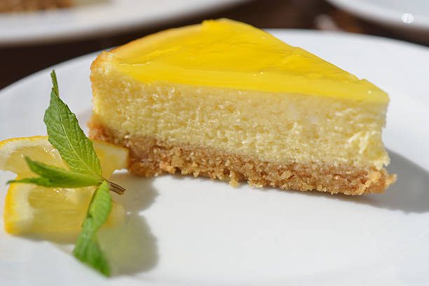 Lemon cheesecake stock photo