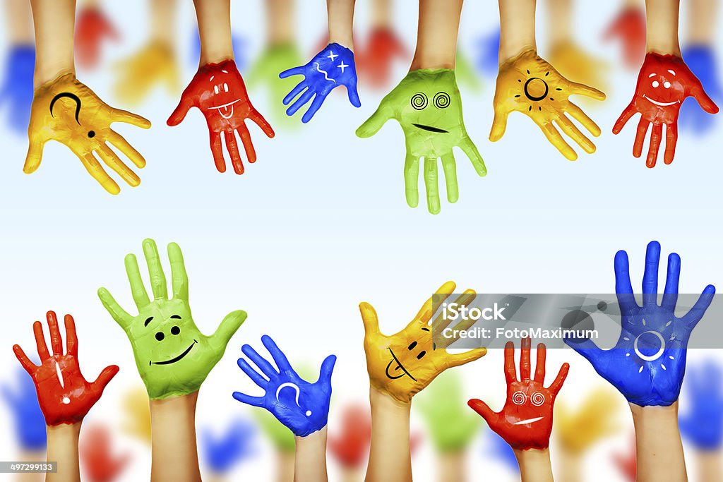 hands of different colors. cultural and ethnic diversity hands of different colors. cultural and ethnic diversity, vector illustration Agreement Stock Photo