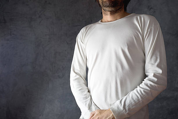 istock Man in blank white t-shirt 497299873