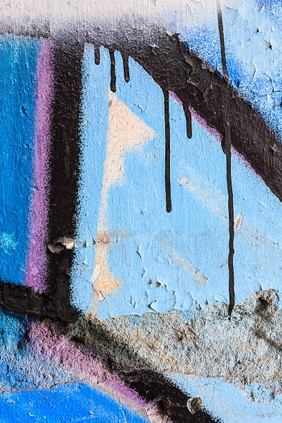 istock Close up of blue graffiti and dripping paint 497301793