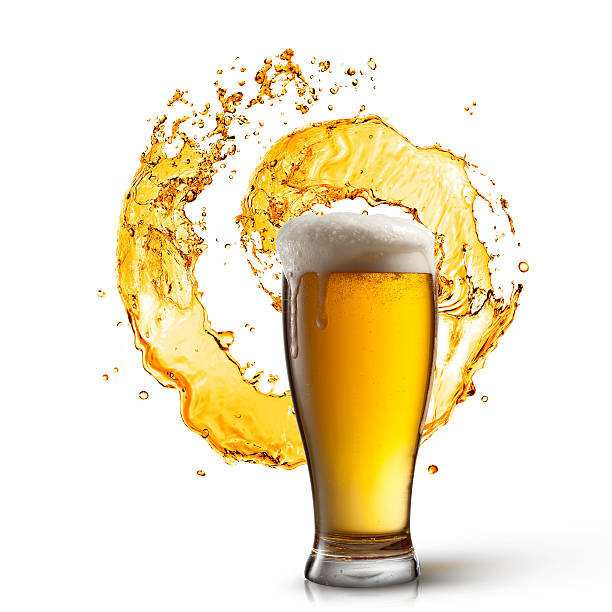 istock Beer in glass with splash isolated on white 497301931