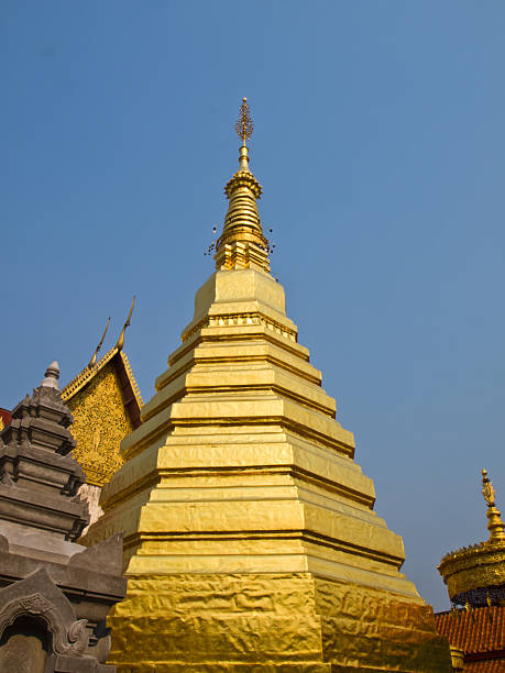 istock Golden pagoda in Phrae, Thailand 497302291