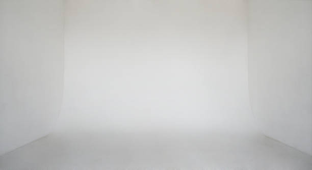 Clear light white wall empty photo studio cyclorama background stock photo