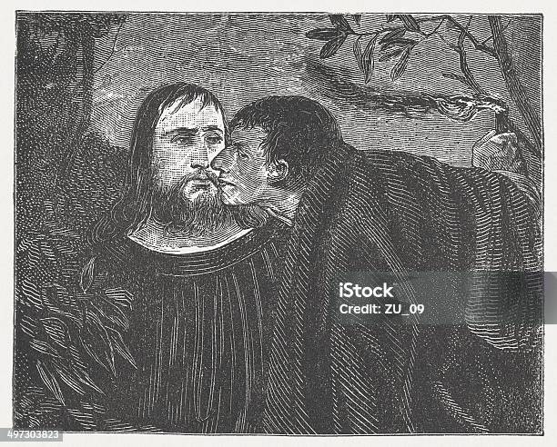 Judas Iskariot Stock Vektor Art und mehr Bilder von Asiatischer Holzschnitt - Asiatischer Holzschnitt, Bibel, Christentum