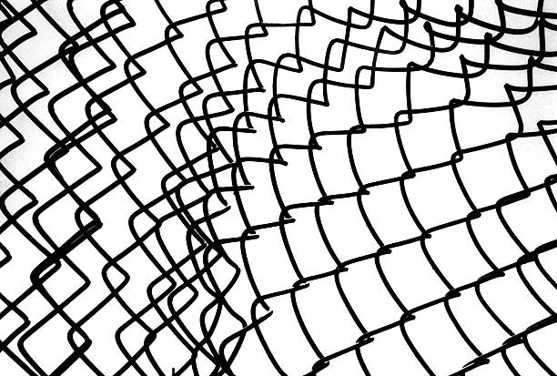 istock Chain link fence in high contrast 497303947