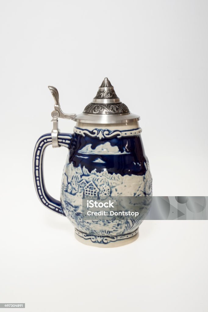 Cerveza Vintage taza - Foto de stock de Azul libre de derechos