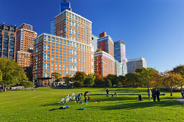 Battery Park City Skyline with Residential Buildings, New York. stock photo