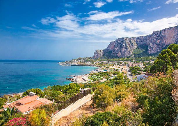 istock Panoramic view on Mondello bay in Palermo, Sicily. 497308826