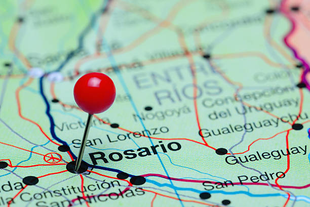 istock Rosario pinned on a map of Argentina 497311424