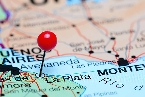 La Plata pinned on a map of Argentina