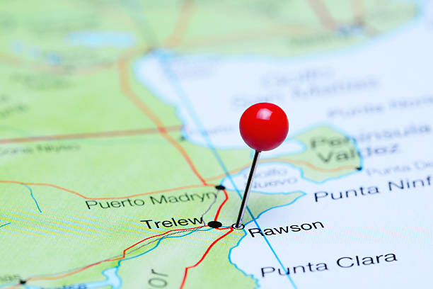 istock Rawson pinned on a map of Argentina 497312112