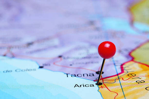 istock Arica pinned on a map of Chile 497312352