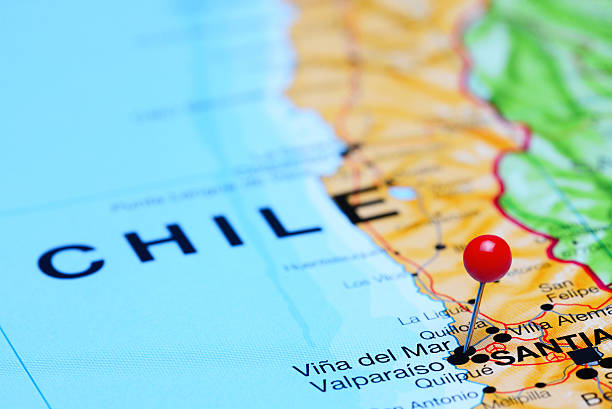 istock Vina del Mar pinned on a map of Chile 497313280