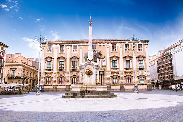 istock Elephant fountain and Cathedral Square, Catania, Sicily 497313554