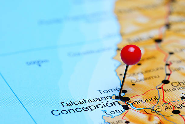 istock Talcahuano pinned on a map of Chile 497313558