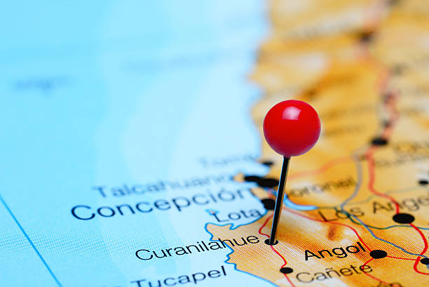 istock Curanilahue pinned on a map of Chile 497313660