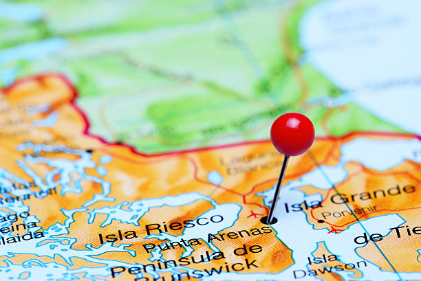 istock Punta Arenas pinned on a map of Chile 497313908