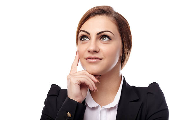 istock Businesswoman thinking with hand on chin 497315554