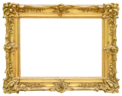 Gold vintage frame isolated on white backgroundGold vintage frame isolated on white background