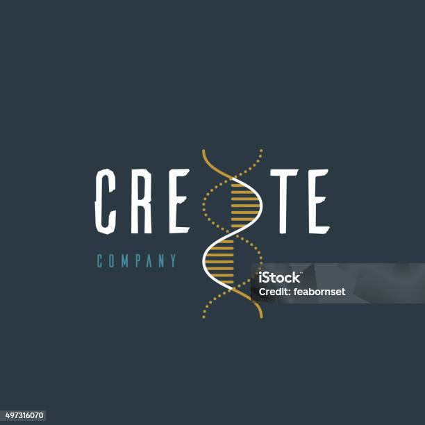 Vector Graphic Illustration Of A Dna Symbol Stock Illustration - Download Image Now - Helix, Gold Colored, 2015