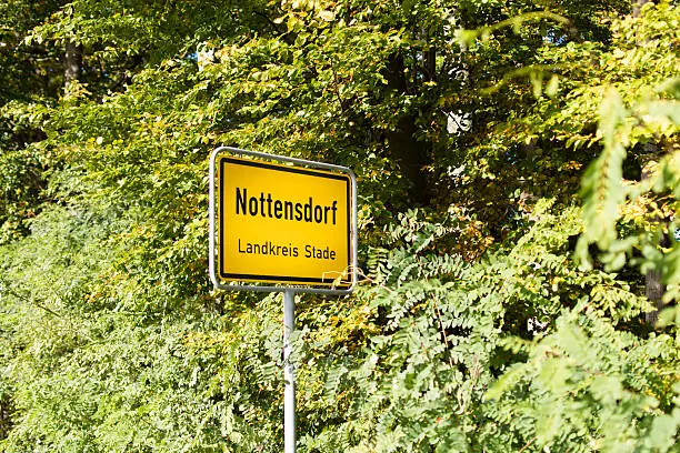 General city entrance sign Nottensdorf (Germany)
